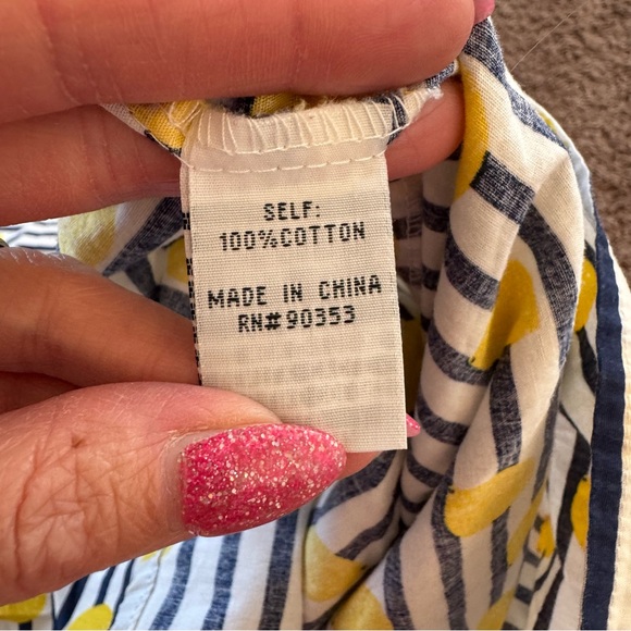 J Gee Lemon Print Sleeveless Shift Sheath Dress A Line 100% Cotton S - Picture 12 of 13